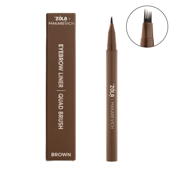 ZOLA ZOLA x Makarevich Лайнер для брів з квадро-пензлем Brown