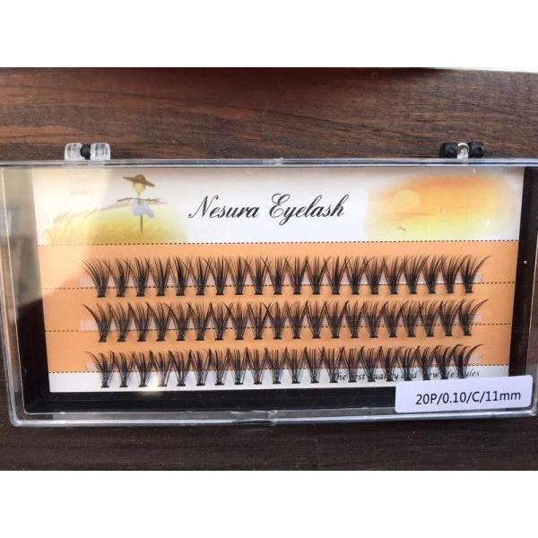 Nesura-Безузелковые ресницы, густота 20D - 11мм Безузелковые ресницы, густота 20D