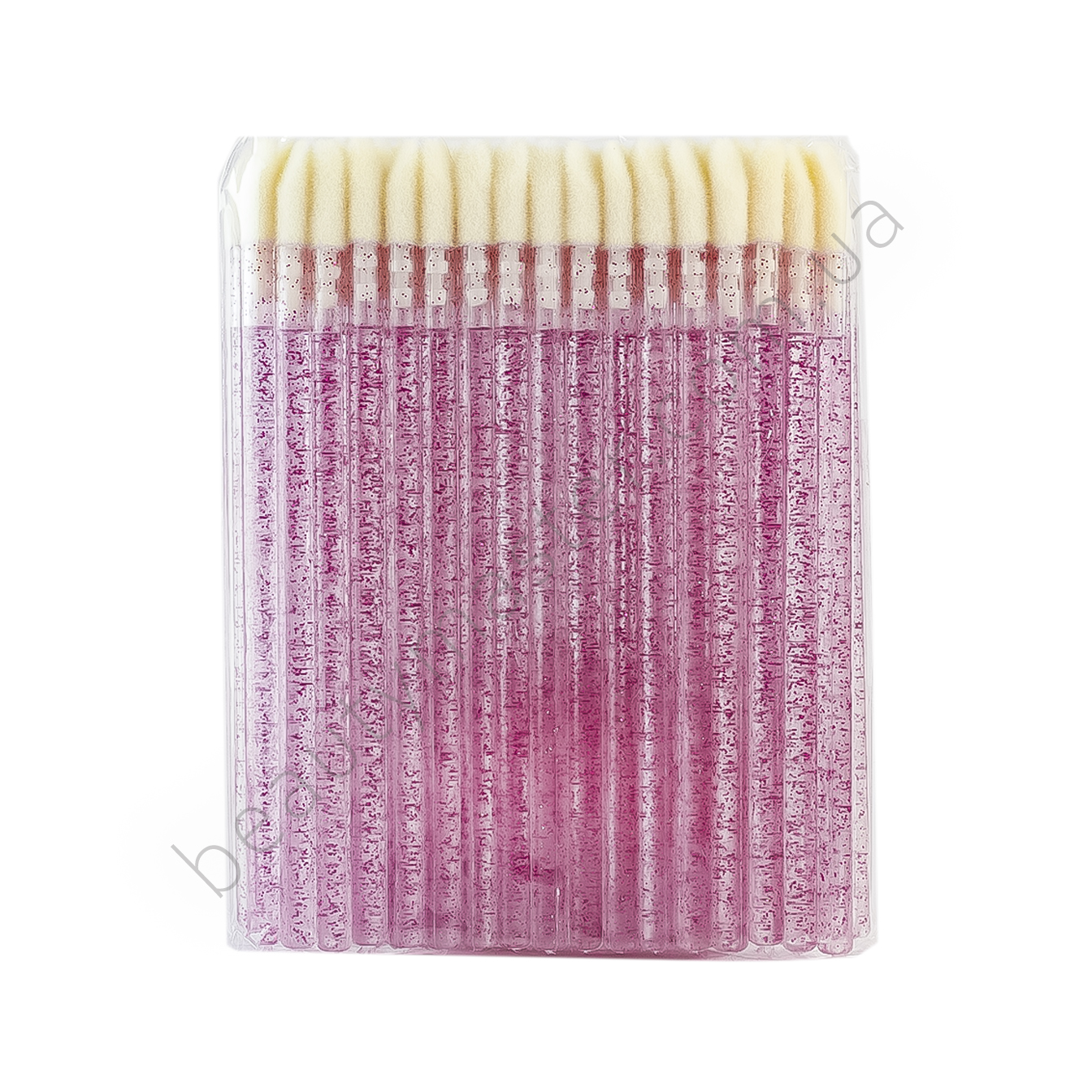 Макробраши красные с блестками, упаковка 50шт