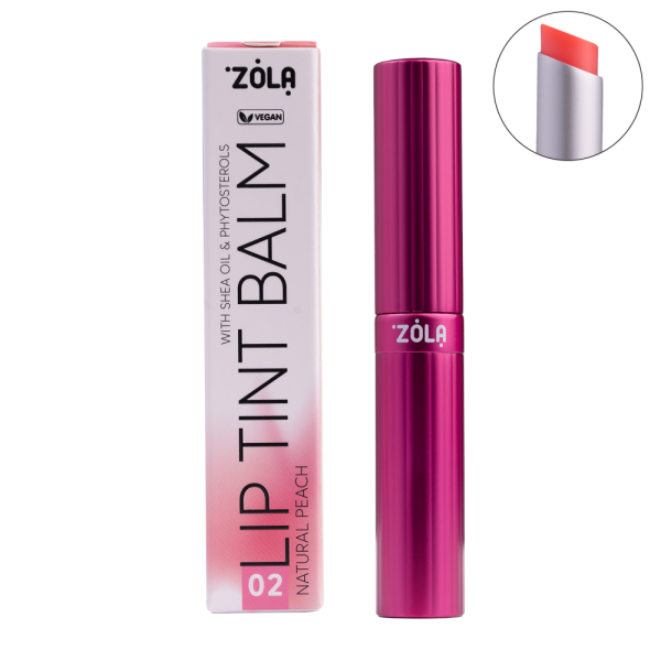 ZOLA Відтінковий бальзам для губ LIP TINT BALM (02  PEACH NATURAL)